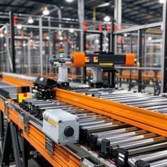 High-tech automated sorting system in action at a logistics facility