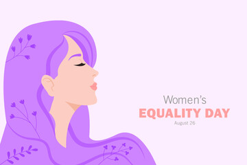 Women's Equality Day. Poster with different women. Female holiday