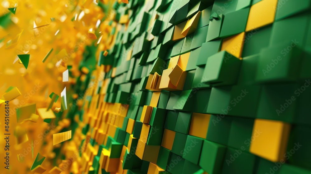 Poster capture the dynamic energy of brazil with a vibrant stock photo showcasing a three-dimensional synth