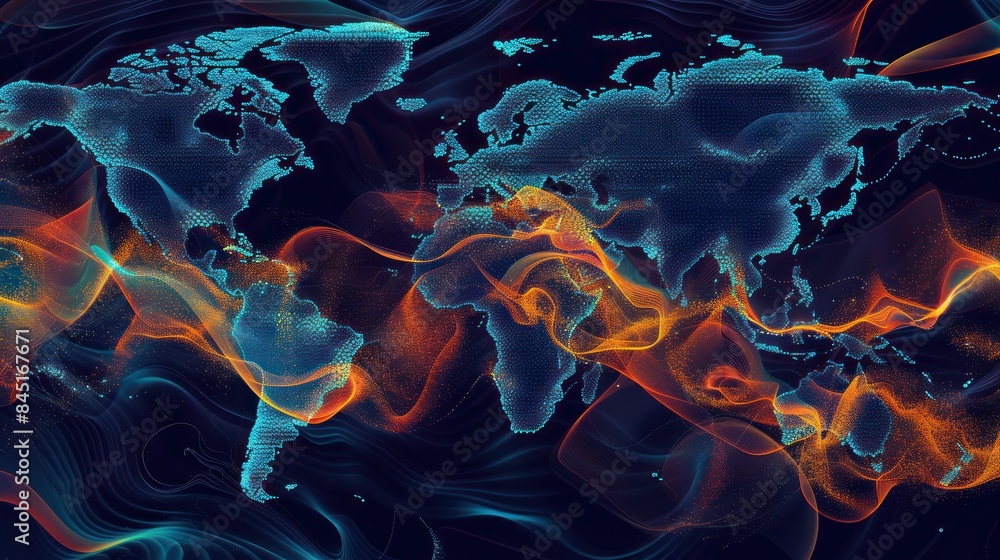 Poster capture the spirit of exploration and adventure with a captivating stock photo of a world map vector