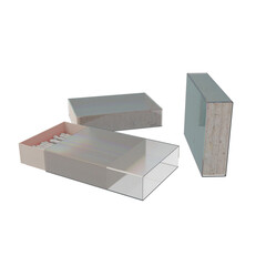 3d rendering model with glass texture