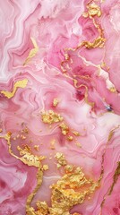 Pink Gold Fluid Elegance: Abstract Marble Background with Mesmerizing Flow