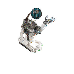 Naklejka premium 3d glass robot rendering