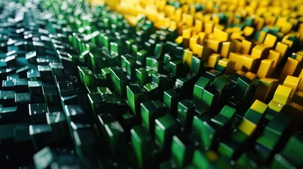 Obraz premium Illustrate the strength and unity of Brazil in a dynamic stock photo featuring a three-dimensional synthesis of the flag, symbolizing the country's resilience and determination. 