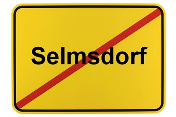 Illustration eines Ortsschildes der Gemeinde Selmsdorf in Mecklenburg-Vorpommern