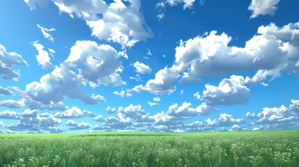 Fototapeta premium Clean air environment with lovely clouds in the sky