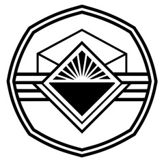 Unique retro logo design black and white shield - Vector design and illustration - Digital vector - Latest vector - Premium Victor