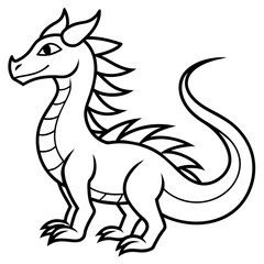 black and white tropical dragon - Vector design and illustration - Digital vector - Latest vector - Premium Victor