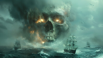 pirate ghosts in the scary sea