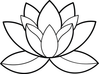 lotus flower outline vector illustration eps 10