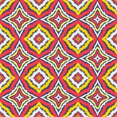 Seamless Ikat ethnic traditional Textile pattern geometric abstract folklore ornament Tribal ethnic illustration background design for print, clothing, scarf