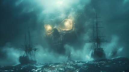 pirate ghosts in the scary sea