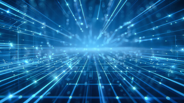 Abstract blue technology lines background