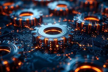 Interconnected Gears Representing Integrated CRM Data and Systems