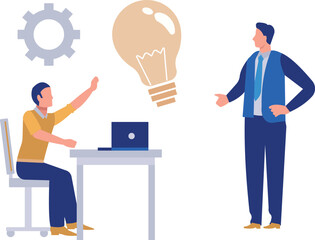 Boys are talking about a business idea.