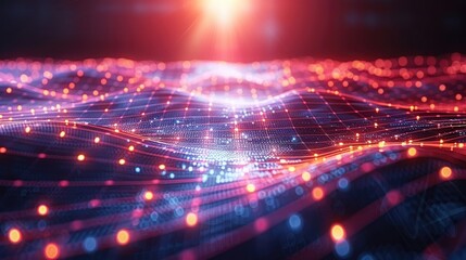 Obraz premium Digital wave particle for head up display background.Digital abstract background...desktop screen display. 