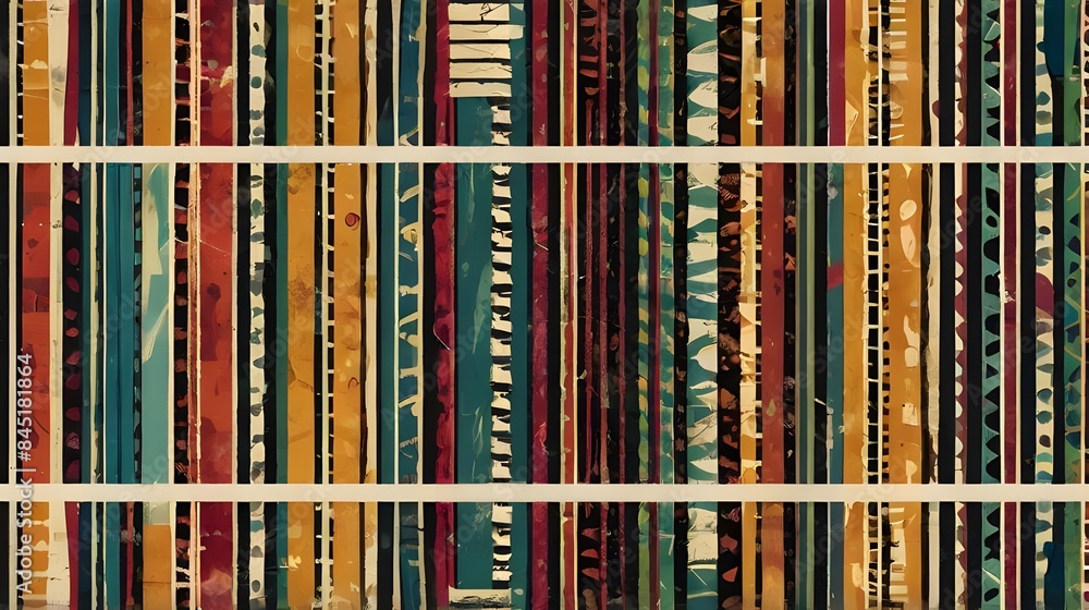Poster complex geometric stripes seamless pattern generative ai