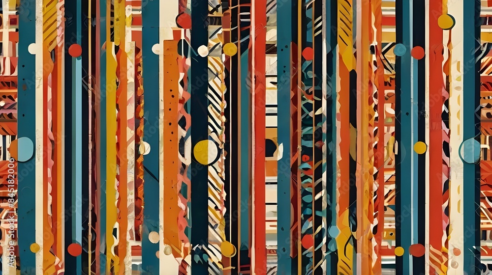 Poster complex geometric stripes seamless pattern generative ai