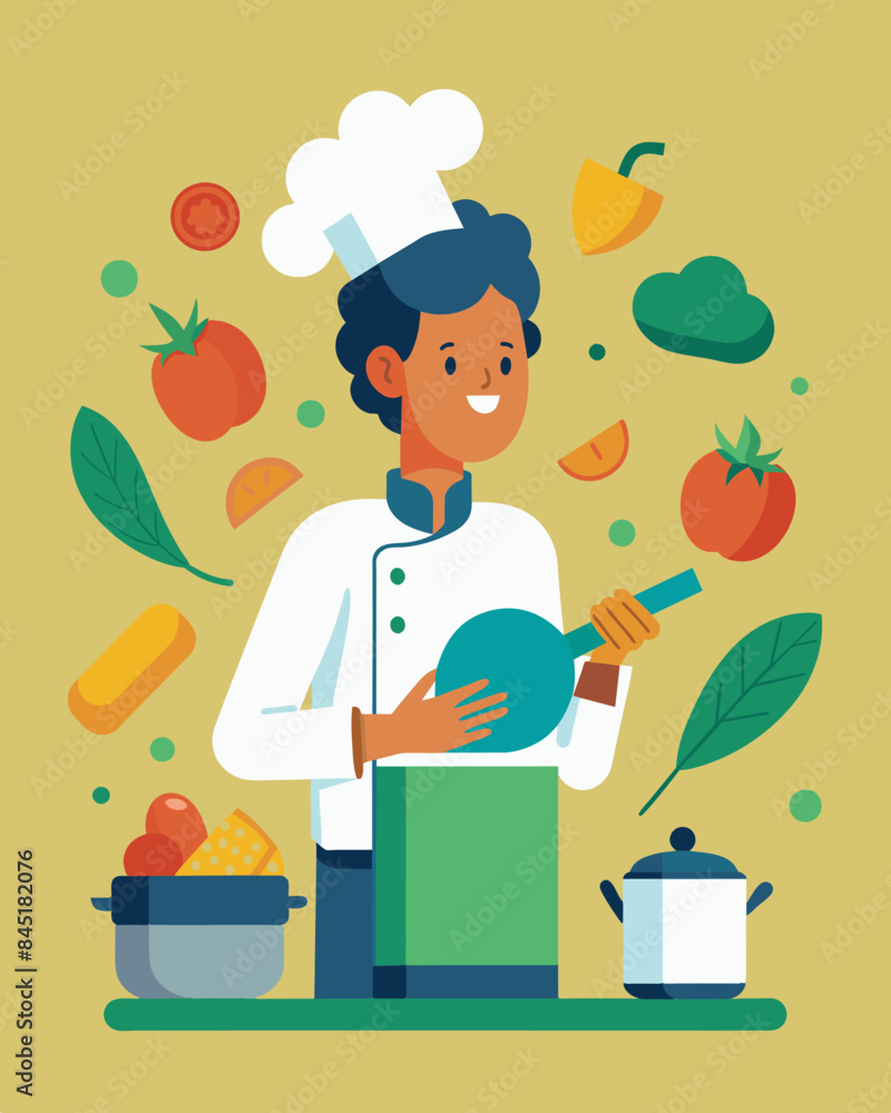 Poster an individual learning to use leftovers to create new and delicious meals reducing waste and saving 