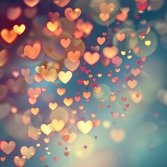 Background with hearts and brokeh