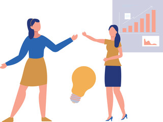 The girls are talking about business ownership ideas.