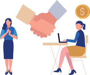 The girls are talking about financial business.