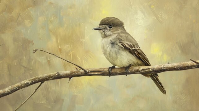 Eastern Phoebe Sayornis phoebe sitting on a branch