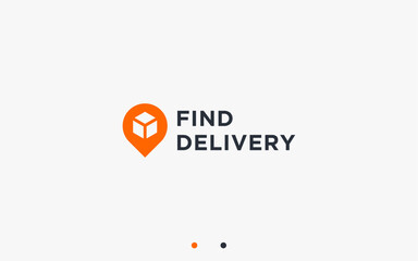 delivery location logo design vector silhouette illustration