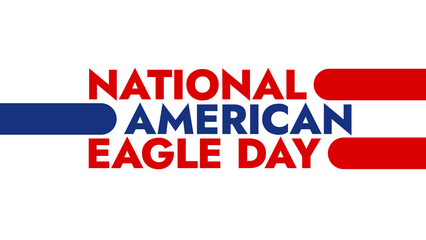 National American Eagle Day colorful text typography on banner illustration great for wishing and celebrating National American Eagle Day in june