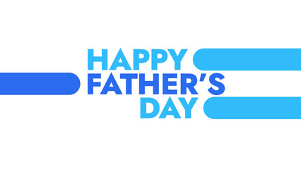 Happy Father's Day colorful text typography on banner illustration great for wishing and celebrating Happy Father's Day in june
