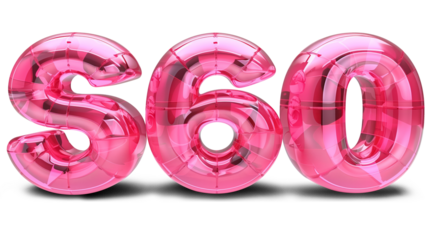 A 3d Written $60 in an elegant font
