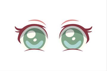 Comic Eyes Flat Sticker Design