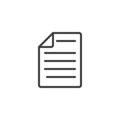Sheet of paper with text line icon