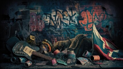 Urban Street Art Inspired Abstract Painting