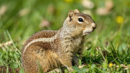 Obraz premium European ground squirrel consuming wheat