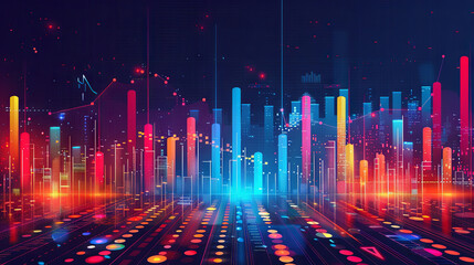 marketing analytics bar chart presentation of premium quality. Design layout for business data visualization, featuring an amazing corporate statistics line graph infographic