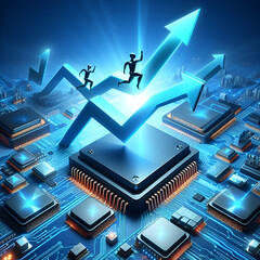 Semiconductor stock prices rise.Generative AI