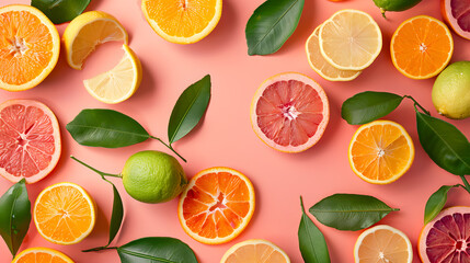 A close up of a variety of citrus fruits including oranges, lemons, and limes