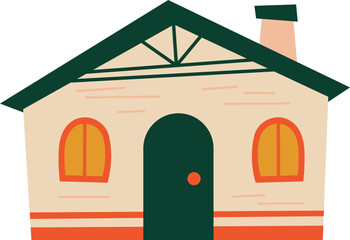 Fototapeta premium Flat House Element Illustration