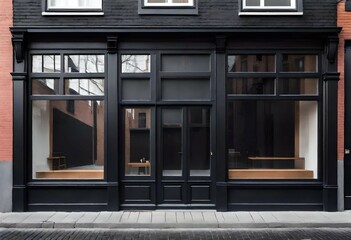black painted boutique storefront facade