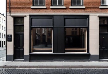 black painted boutique storefront facade