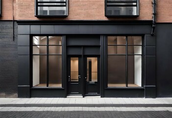 Obraz premium black painted storefront facade