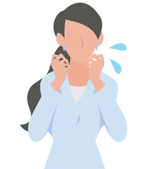 困惑してあたふたする女性のビジネスパーソン