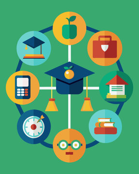 Allocating funds towards necessary educational expenses rather than nonessential leisure activities.. Vector illustration