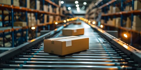 Automated Package and Mail Sorting Facility. Concept Efficient Automation, Sorting Machines, Package Tracking, Mail Delivery, Streamlined Operations