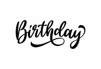 Birthday hand lettering vector handwritten calligraphy composition