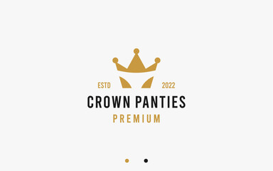 crown with panties logo design vector silhouette illustration