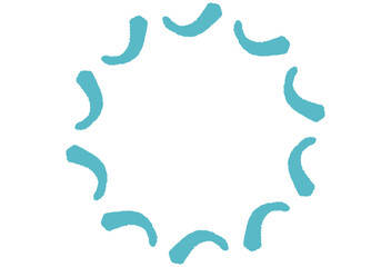 筆タッチの水色の点のフレーム