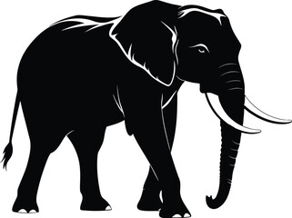 Fototapeta premium Elephant Silhouette Vector Artwork Design