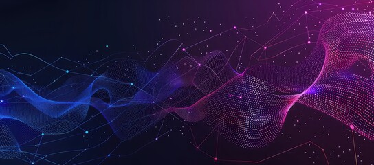 3d rendering picture of a abstract digital landscape with flowing particles. Big data visualization